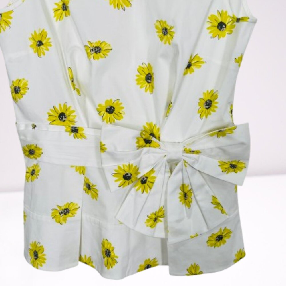 Kate Spade Daisy Dot Bow Peplum Top Old Money Size 4 WORN ONCE - Picture 5 of 11